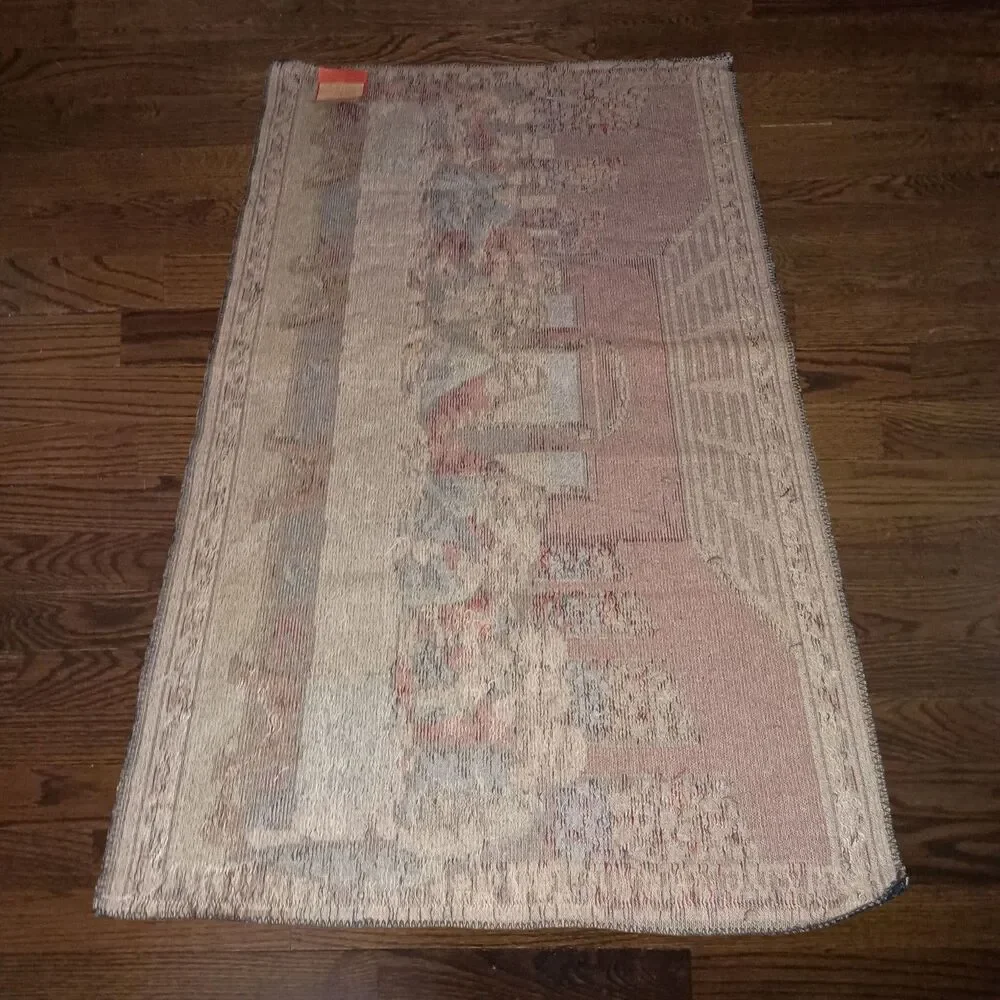 Vintage The Last Supper Tapestry Made In Italy 36x20 Jesus Apostles Religious - Picture 13 of 16